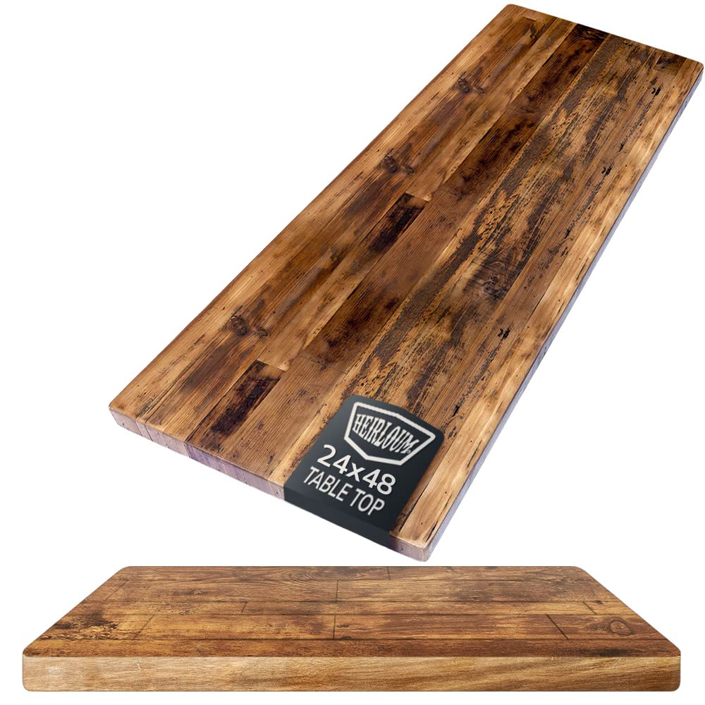 Heirloum Reclaimed Wood Table Top - Rustic Recycled Wooden Piece Perfect For Signs, Counters, Kitchens Table Tops (Reclaimed Woo