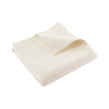 Levtex Home - Cross Stitch - Quilted Throw - 50X60In. - 100% Cotton - Reversible Pattern - Cream With White Stitching