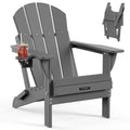 Muchenghy Folding Adirondack Chairs Hdpe Weather Resistant, Patio Firepit Chairs, Sturdy Outside Chairs, Lawn Chairs, 15Min Assembly 380Lb Grey