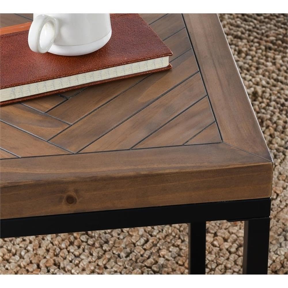 Kosas Home Chantel 22X18 Square Solid Pine Wood End Table In Brown/Black