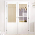 Nicetown Blackout Door Window Curtains, Self Ahensive Door Blinds Privacy Room Darkening Farmhouse Thermal Insulated Front Door Curtains For Glass Sidelight, W26 X L50 Inch, Biscotti Beige, 1 Panel