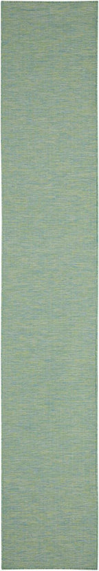 Nourison Positano Indoor/Outdoor Blue/Green 2'2' X 12' Area Rug, Easy Cleaning, Non Shedding, Bed Room, Living Room, Dining Room, Backyard, Deck, Patio (2X12)
