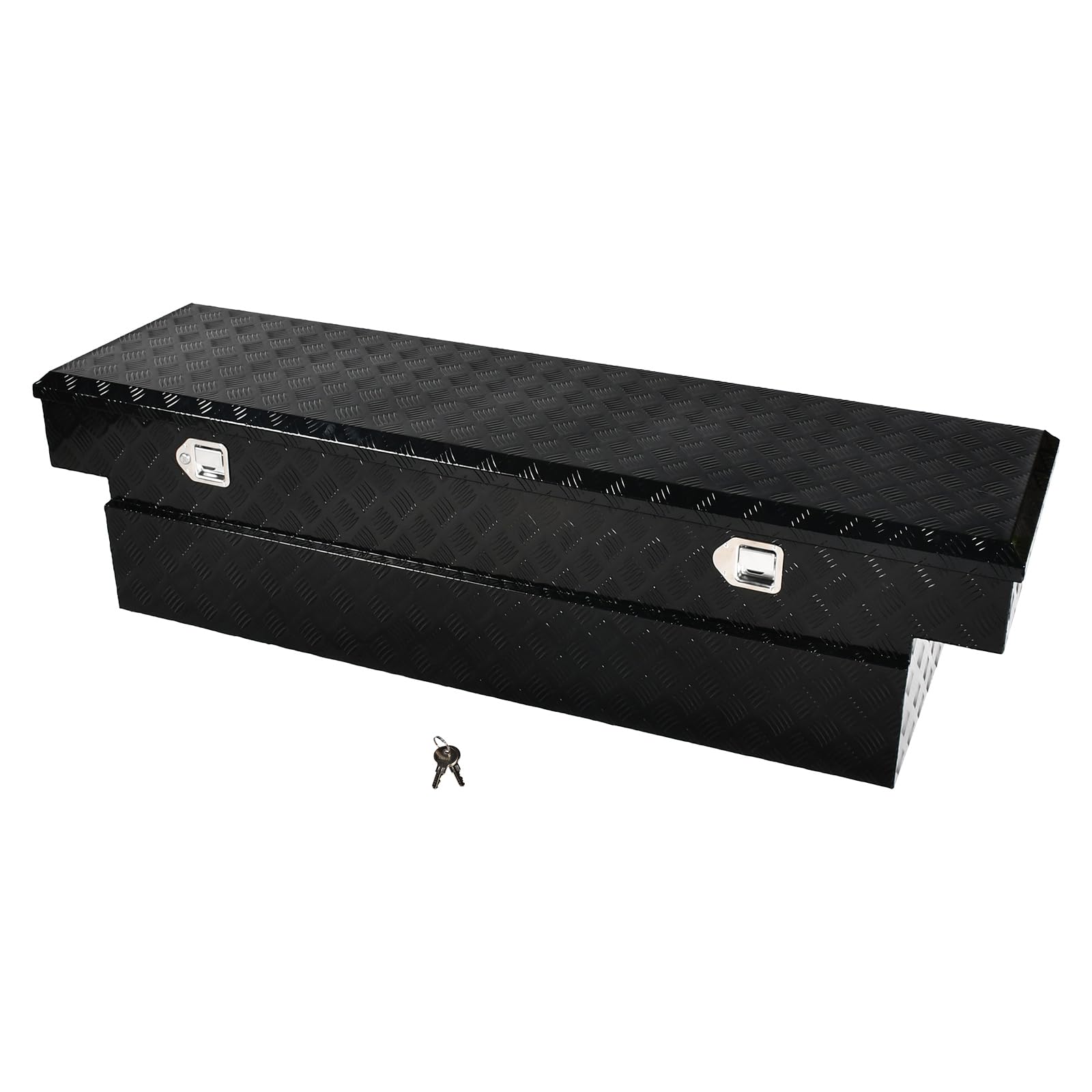 Fgjqefg 69' Inch Heavy Duty Aluminum Truck Tool Box Pick Up Truck Bed Rv Trailer Toolbox Storage Organizer With Side Handle, Lo