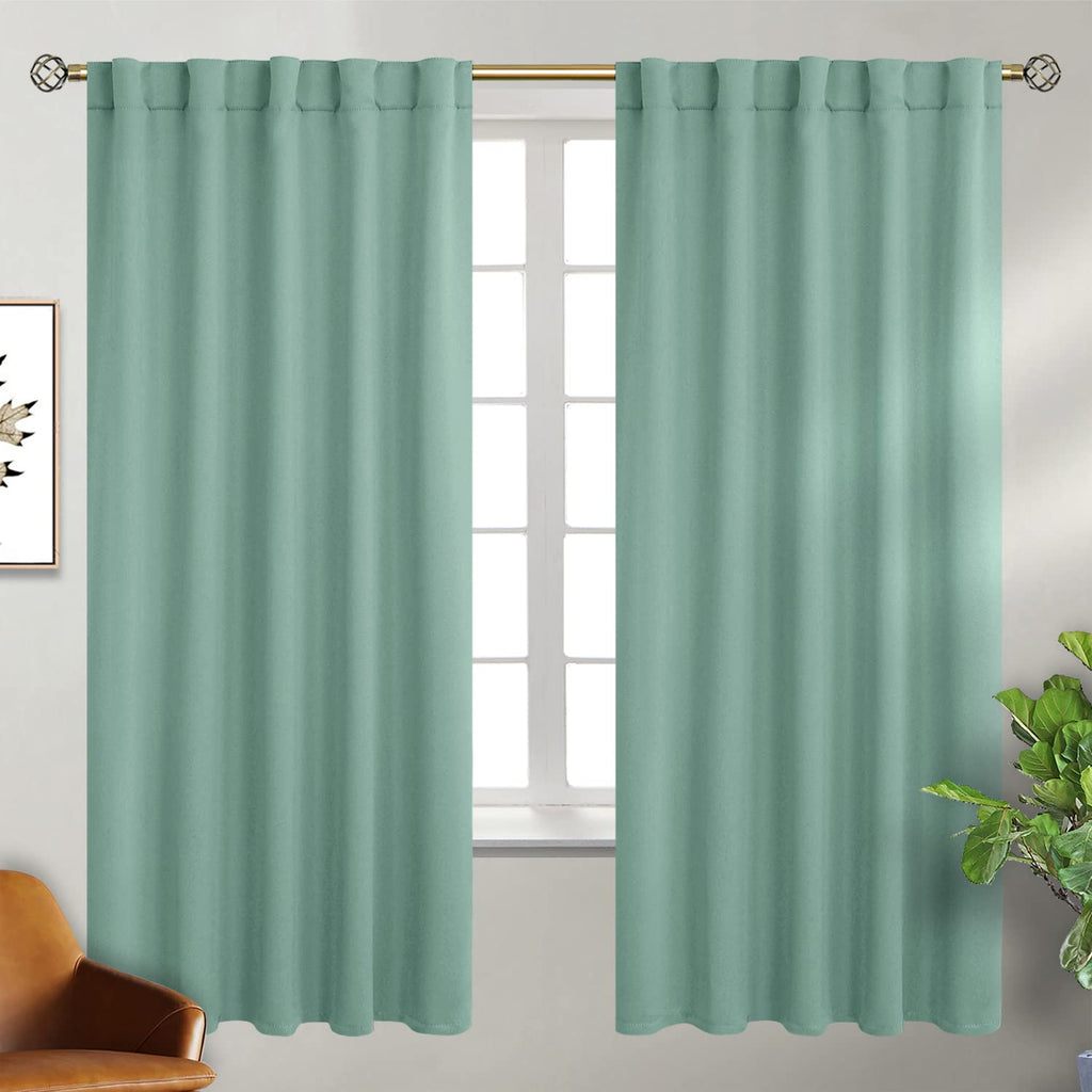 Bgment Window Curtains For Bedroom - 72 Inch Rod Pocket And Back Tab Thermal Insulated Room Darkening Curtains For Living Room, 2 Curtain Panels (42 X 72 Inch, Frosty Green)