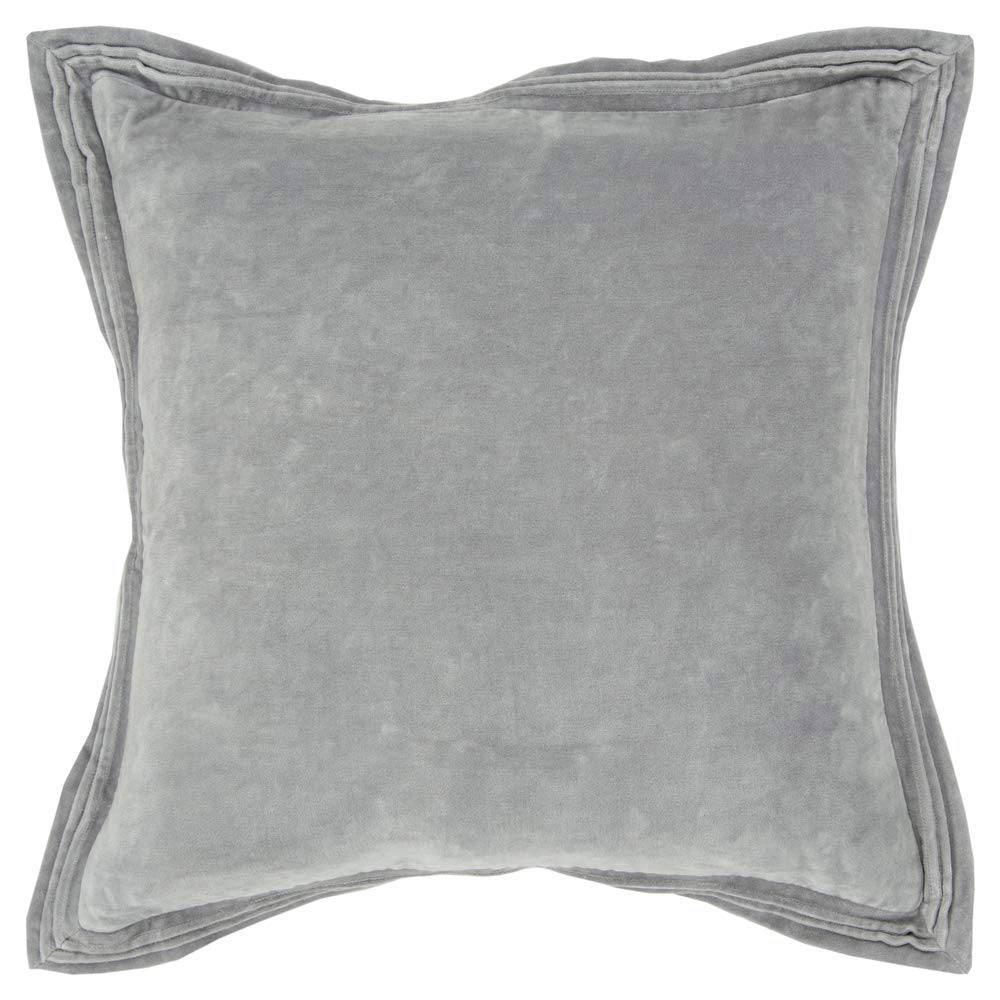 Rizzy Home Connie Post 20&quot; x 20&quot; Cotton Velvet Pillow Cover in Gray