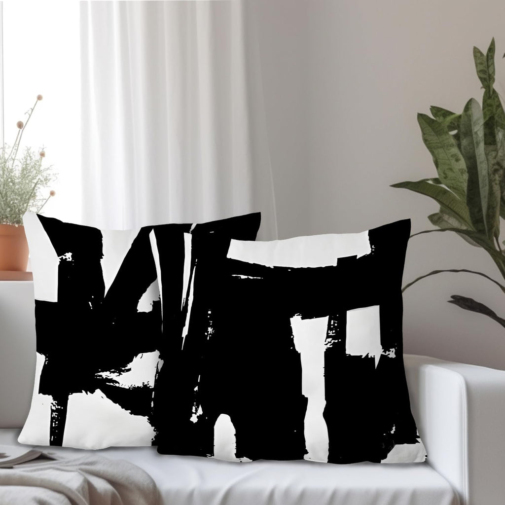 Supwhd Black And White Pillow Covers, Black And White Pillows Cover 22X22, Black And White Throw Pillows Cover Set Of 2, Black A