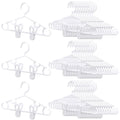 Hsei 120 Packs Baby Hangers with Clips Toddler Hangers Kids Hangers with Clips for Pants Closet Coat Skirts Socks (White)
