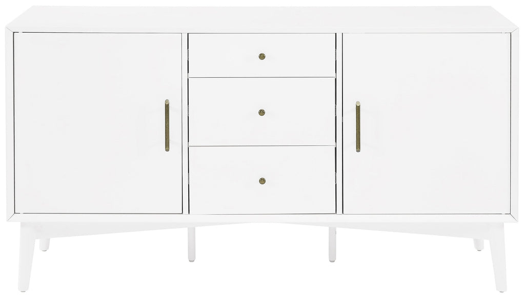 Crosley Furniture Landon Mid Century Sideboard Buffet Cabinet with Storage, White