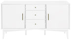 Crosley Furniture Landon Mid Century Sideboard Buffet Cabinet with Storage, White
