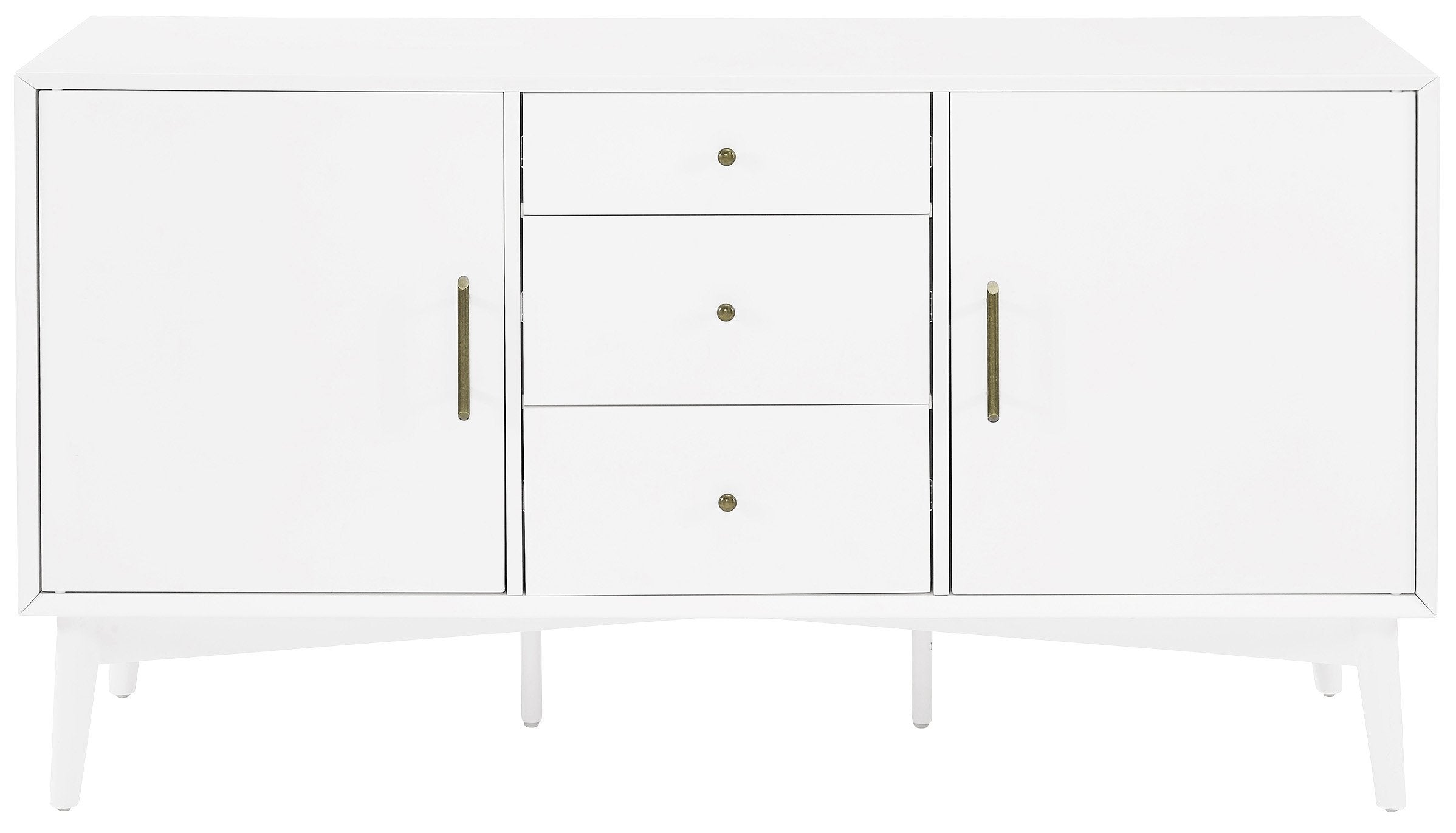Crosley Furniture Landon Mid Century Sideboard Buffet Cabinet with Storage, White