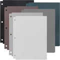 Youngever 6 Pack Heavy Duty Plastic Two Pocket Folders, Binder Dividers With Pocket, 3 Hole Punch Folder With Notches, Binder Fo