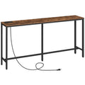 Mahancris Console Table With Power Outlet, 63' Narrow Sofa Industrial Entryway Behind Couch Table With Usb Ports For Entryway, Hallway, Foyer, Living Room, Bedroom Cthr16E01Z