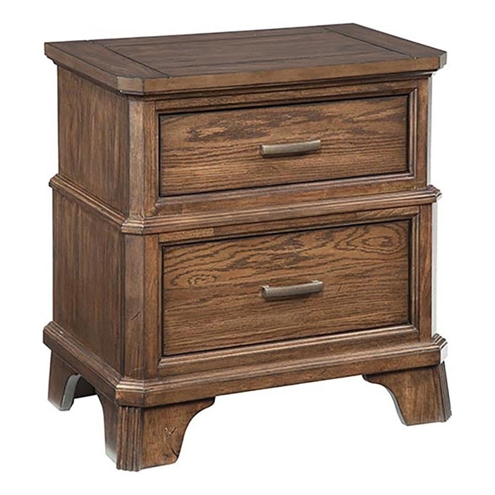 Intercon Telluride Nightstand with 2 Drawers, Vintage Oak