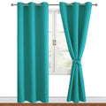 Hiasan Blackout Curtains For Bedroom, 42 X 84 Inches Long - Thermal Insulated & Energy Saving Window Curtains For Living Room, 2 Drape Panels Sewn With Tiebacks, Peacock Teal