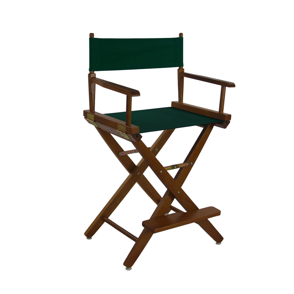 Yu Shan American Trails Extra-Wide Premium 24-Inch Counter High Director'S Chair Natural Frame/Hunter Green Canvas Natural Finish