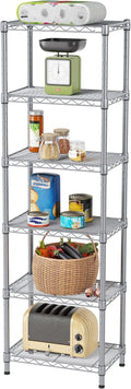SINGAYE 6 Tier Shelf Wire Shelving Adjustable Storage Shelves Rack Standing Units for Kitchen Closet Laundry Bathroom Organizers