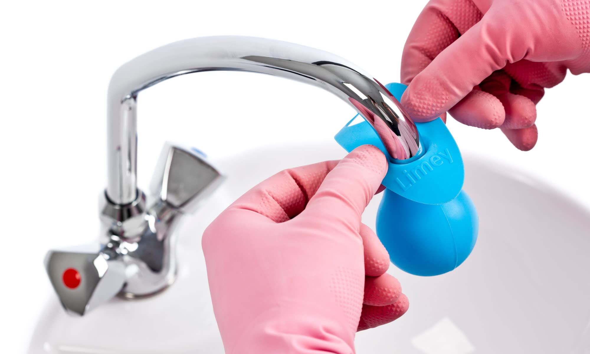 Limey Tap Descaling Gadget for Lime Scale Removal, Blue