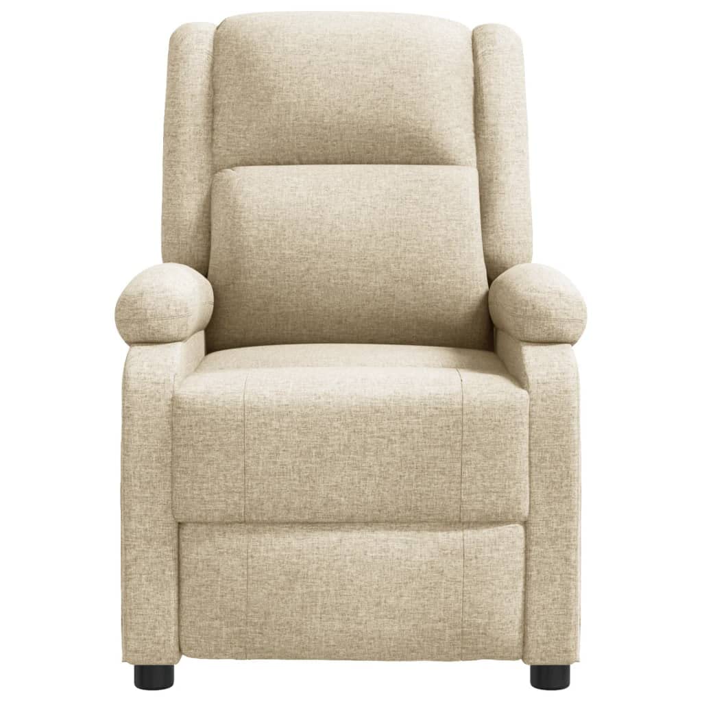 vidaXL Cream Fabric Massage Recliner Chair - Manual Recline, Vibration Massage with Remote, 27.6&quot; W Comfort Seat for Living Room/Lounge