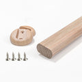 1pcs Wooden Oval Closet Rod for Hanging Clothes Heavy Duty Closet Pole Wardrobe Cross bar Clothes Hanging Rods Polished Natural