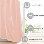 Hiasan Sheer Curtains 96 Inches Long With Tiebacks, Lightweight And Light Filtering Voile Drapes Extra Long Grommet Window Curtains For Bedroom, Living Room, W52 X L96, Blush Pink, 2 Panels