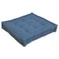Blazing Needles Button-Tufted Microsuede Square Floor Pillow, 25", Indigo