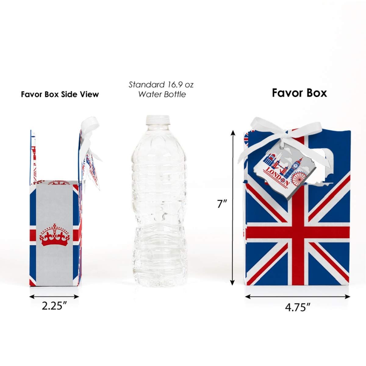 Big Dot Of Happiness Cheerio, London - British Uk Party Favor Boxes - Set Of 12