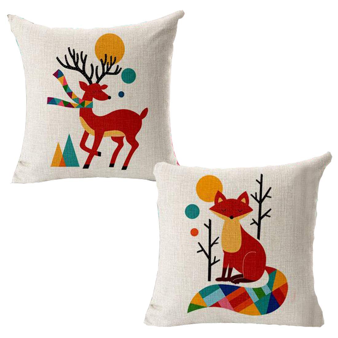 Saanvishubh Jute Digital 3D Print Cushion Cover Set Of 5 16X16 Inch Flower