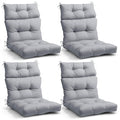 Eagle Peak Tufted Outdoor/Indoor High Back Patio Chair Cushions, Set Of 4, 46' X 22', Light Gray