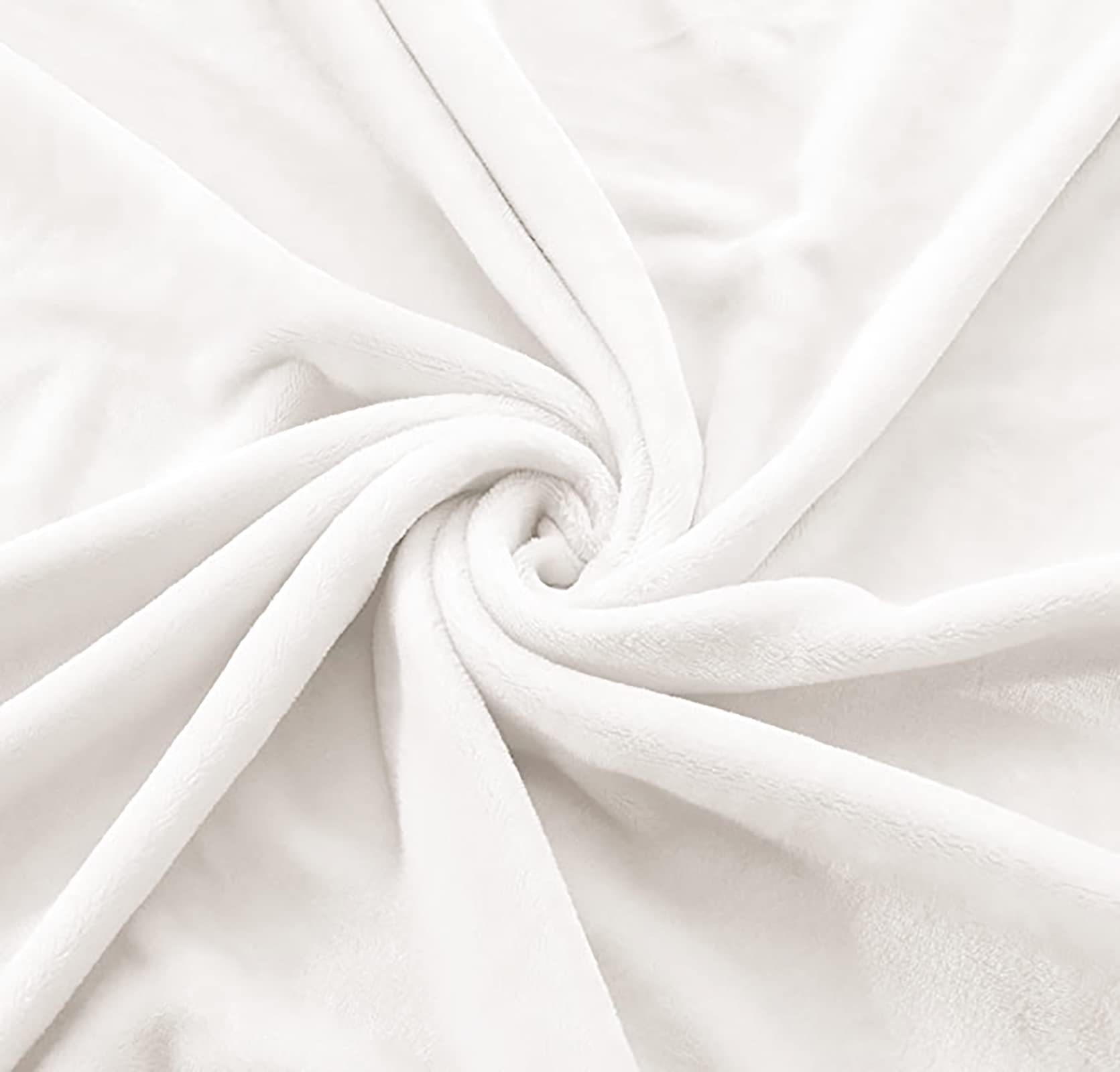 Exclusivo Mezcla Extra Large Fleece Throw Blanket For Couch, Sofa, 300Gsm Super Soft And Warm Blankets, Pure White Throw All Sea