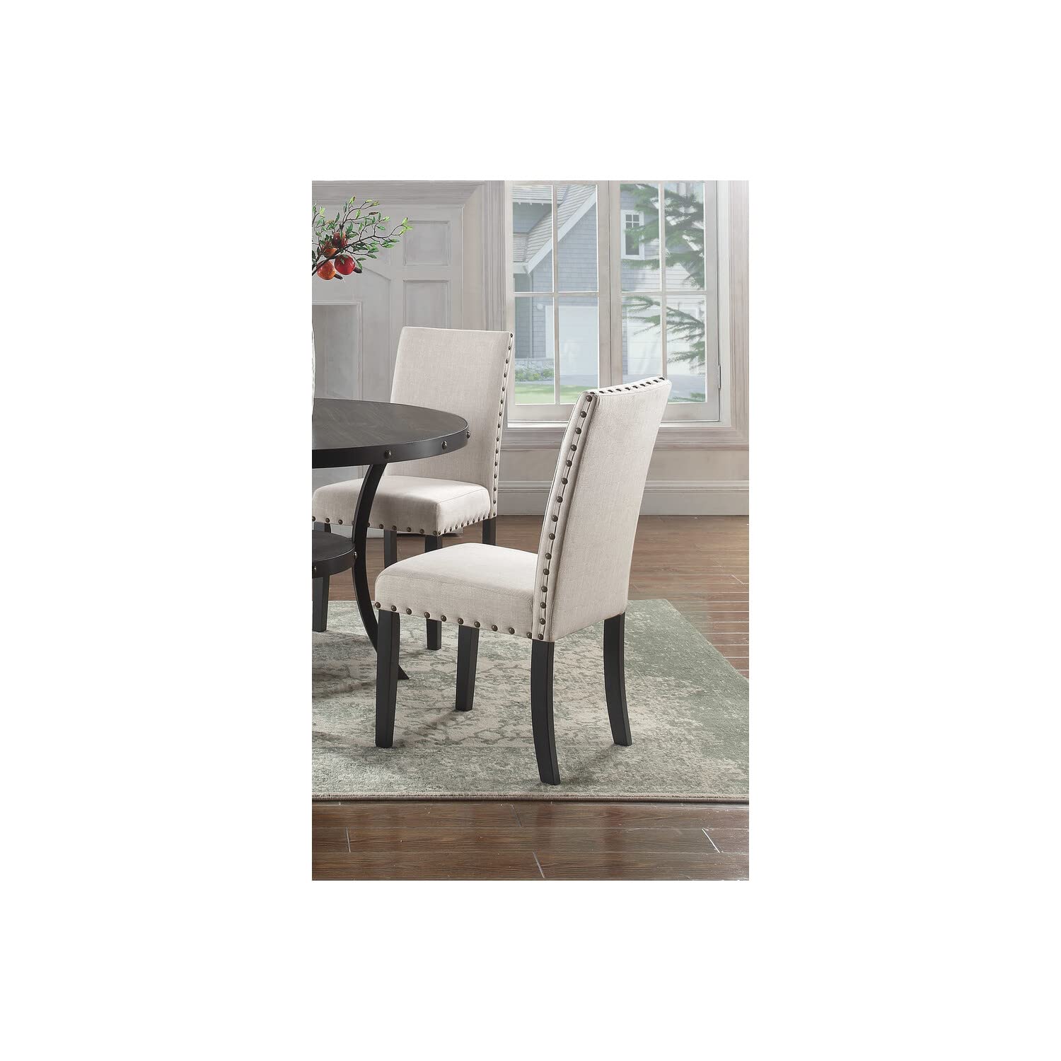 Best Master Darlington Solid Wood Dining Side Chair Antique Black (Set Of 2)