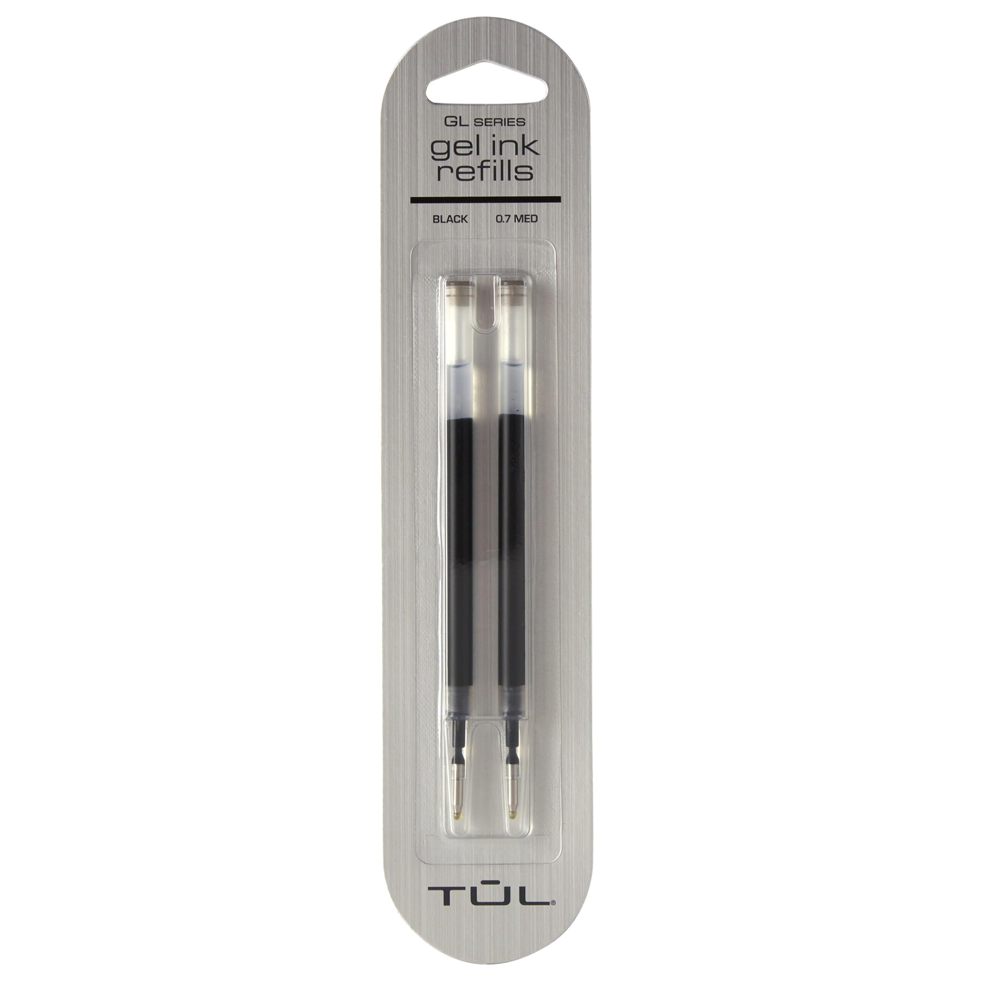 Tul Gel Pen Refills, Medium Point, 0.7 Mm, Black Ink, Pack Of 2 Refills