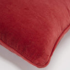 Connie Post 20" x 20" Down Filled Pillow with Cotton Velvet Cover-Dark Coral