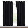 NICETOWN 100% Blackout Window Curtain Panels, Full Light Blocking Drapes with Black Liner for Nursery, 78 inches Drop Thermal Be