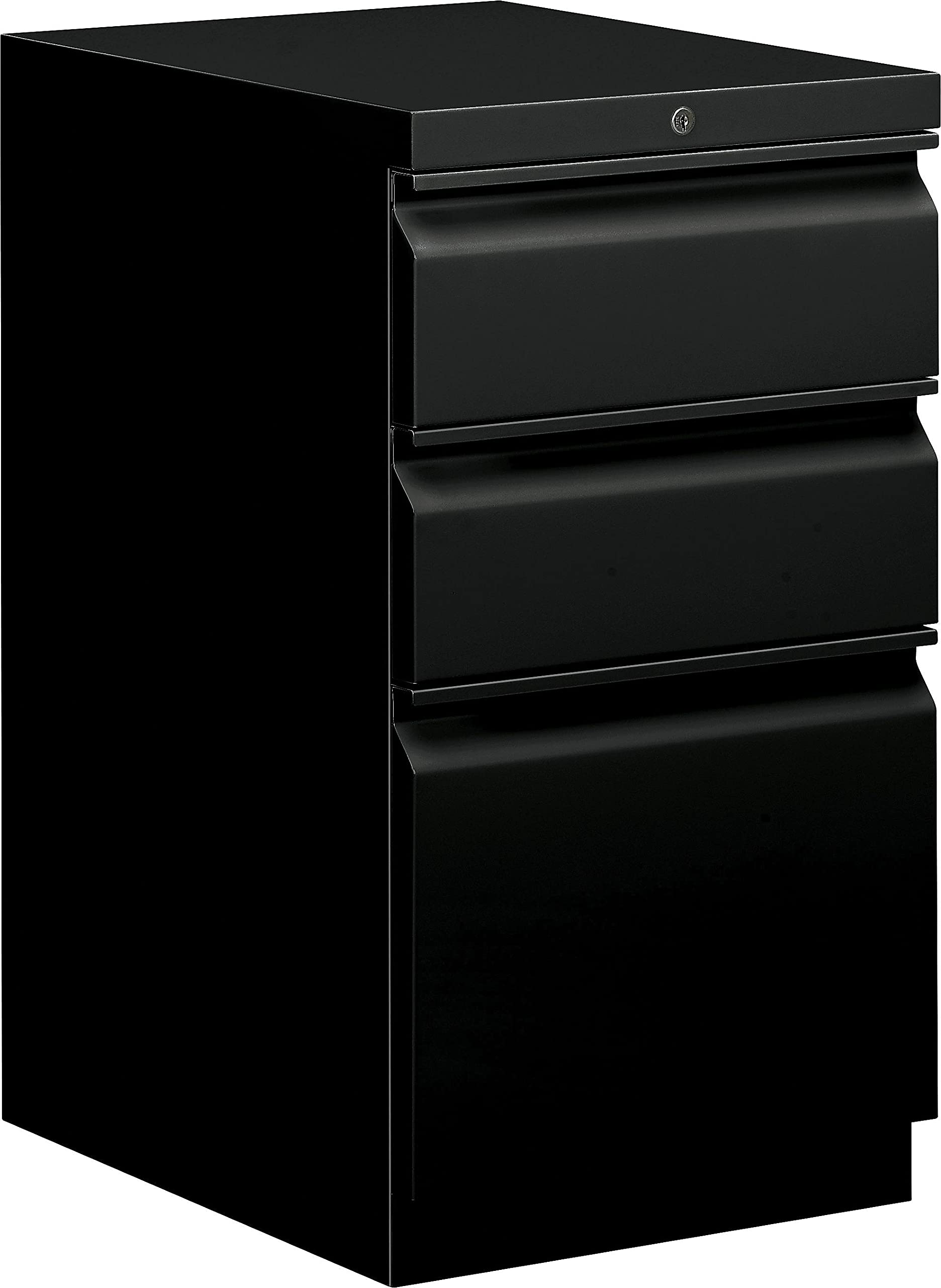 Hon 33720Rp Efficiencies Mobile Pedestal File With One File/Two Box Drawers, 19-7/8D, Black