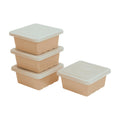 ECR4Kids Square Bin with Lid, Storage Containers, Sand, 4-Pack