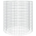 vidaXL Round Gabion Fire Pit | Outdoor Garden/Patio Heating | Galvanized Iron | 39.4 Diameter - Ideal for Grilling & Plant Growt