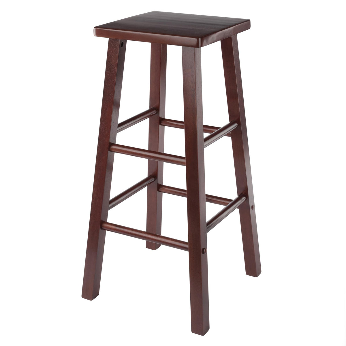 Winsome Carrick Bar Stool, 29In Height, Solid Wood, Walnut Finish