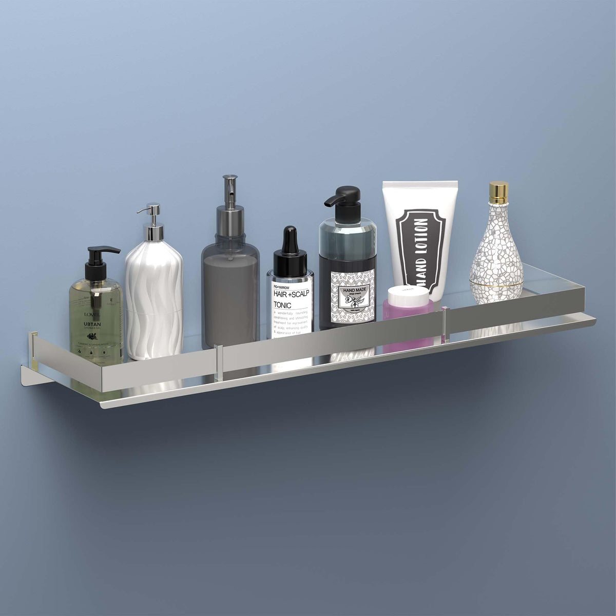 Kuber Industries 5x18 Inch Stainless Steel MultiPurpose Wall Shelf for Bathroom & Kitchen | Bathroom Shelf for Wall  Perfect f