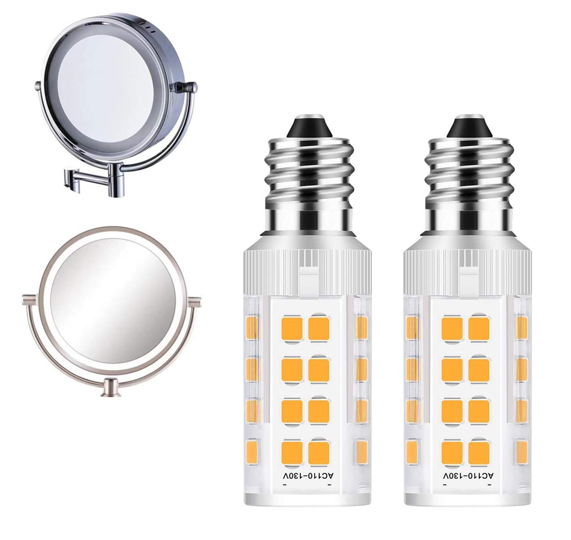 2Pack LED Makeup Mirror Bulb Replacement Mirror 20W RP34B Light Bulb fits BE151T BE71CT BE47X BE47BR for Cosmetic Vanity Makeup 