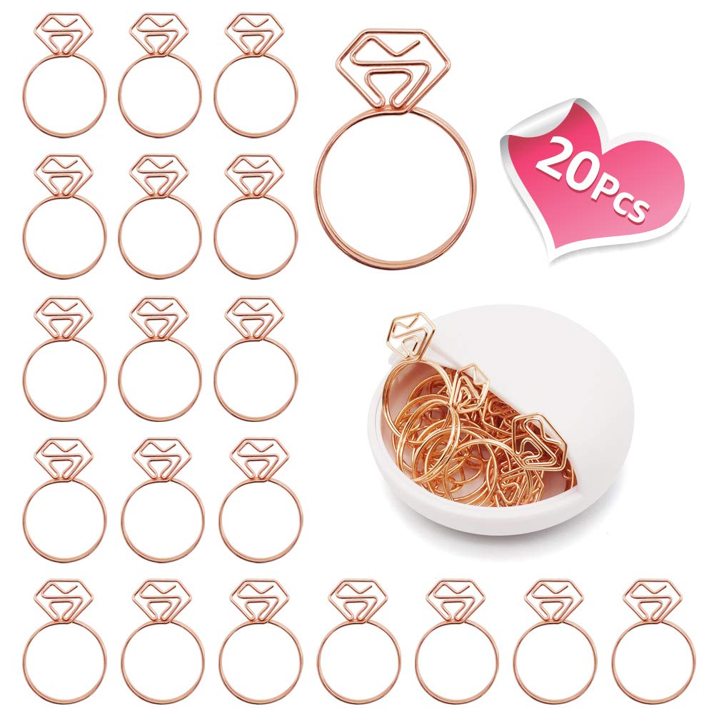 Diamond Ring Shape Small Paper Clips - Cute Paper Clips - Funny Bookmark Marking Clips For Office School Wedding Party Invitatio
