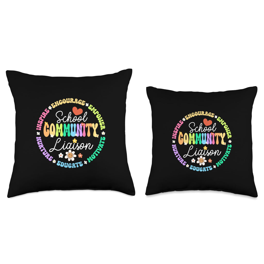 Groovy School Community Liaison Back To School Appreciation Throw Pillow