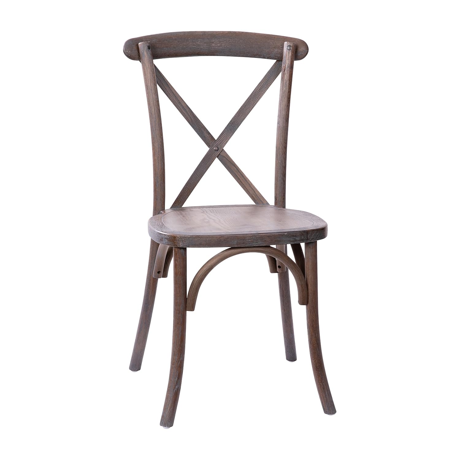 Flash Furniture Advantage Gray Wash Dark Driftwood X-Back Chair