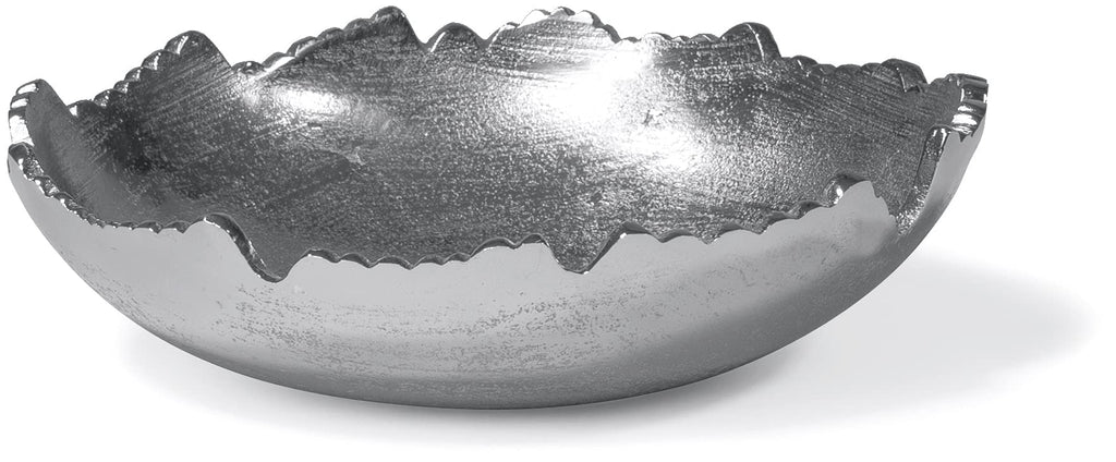 Red Co. 8.75    Gold Moon Decorative, Asymmetrical Torn, Hammered Metal Centerpiece Bowl With Sculpted Edges