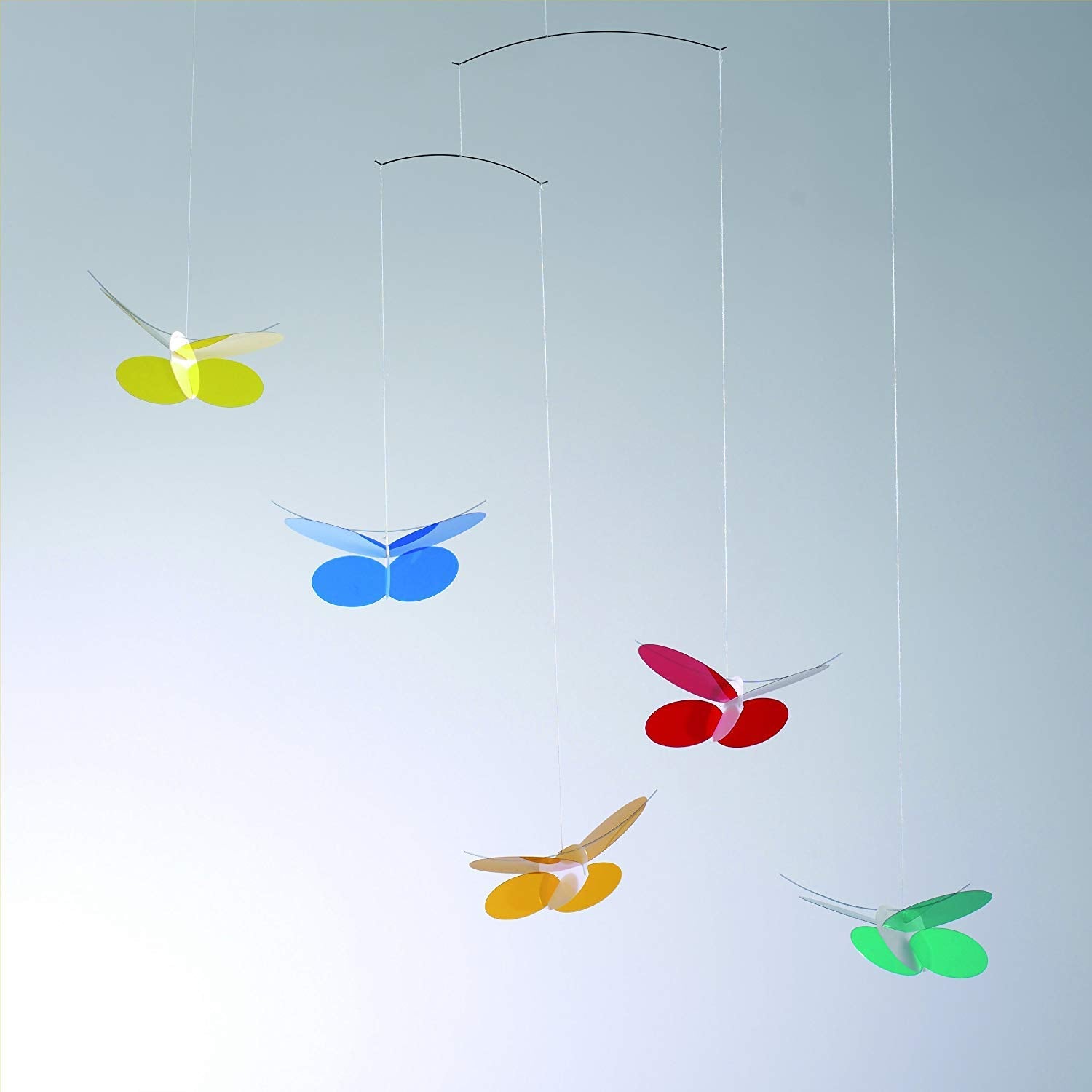 Butterflies Hanging Nursery Mobile - 26 Inches - High Quality Plastic - Handmade In Denmark By Flensted