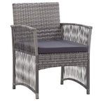vidaXL Set of 2 Patio Armchairs with Padded Seats - Anthracite Poly Rattan - Outdoor Garden Furniture with Washable Cushion Covers - Requires Assembly
