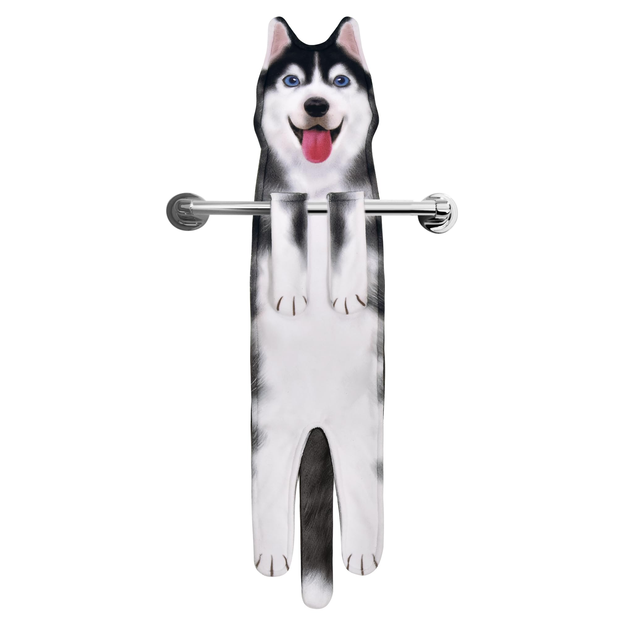 AGRIMONY Funny Husky Dog Hand Towels for Kitchen Bathroom - Dog Mom Gifts for Women Dog Dad Gifts for Men- Mothers Fathers Days 