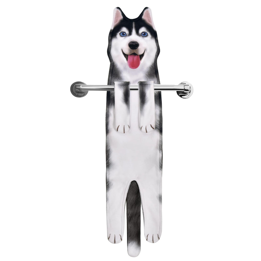 AGRIMONY Funny Husky Dog Hand Towels for Kitchen Bathroom - Dog Mom Gifts for Women Dog Dad Gifts for Men- Mothers Fathers Days 