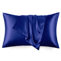 Love'S Cabin Silk Satin Pillowcase For Hair And Skin (Navy Blue, 20X30 Inches) Slip Pillow Cases Queen Size Set Of 2 - Satin Coo
