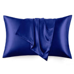 Love'S Cabin Silk Satin Pillowcase For Hair And Skin (Navy Blue, 20X30 Inches) Slip Pillow Cases Queen Size Set Of 2 - Satin Coo