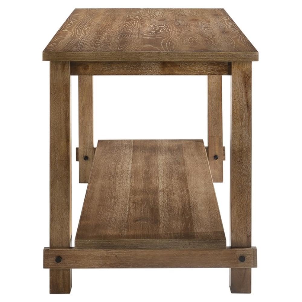 Acme Martha II Rectangular Wooden Counter Height Table in Weathered Oak